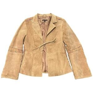 Y2K Suede Crochet Boho Jacket